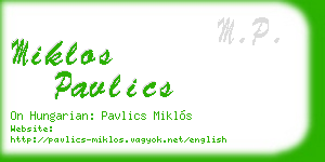 miklos pavlics business card